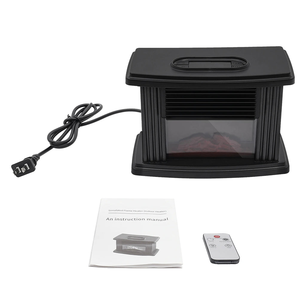 Mini Warmer Fan Space Heater Electric Fireplace Heater Simulated Flame Quiet Operation Portable Heating  with Remote Control