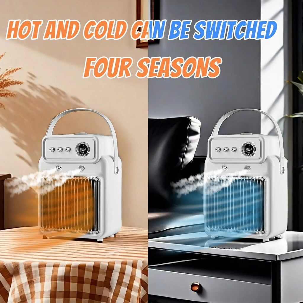 3 in 1 Electric Space Heater Cooling Fan & Heater Fan & Humidifier 1200W Portable Heater timed &Overheat Protection Desk Heaters